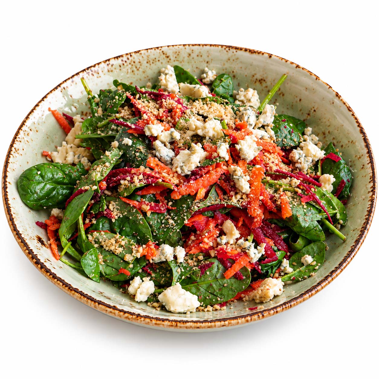 salata-fitnes Салата Фитнес със спанак, синьо сирене, цвекло и дресинг