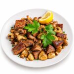 Предястие Телешки език с гъби и масло
